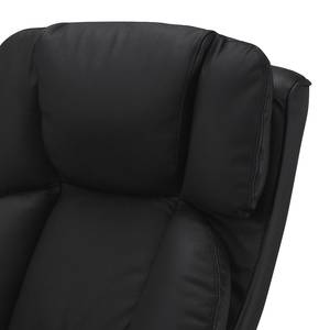 Relaxfauteuil Protem (met hocker) echt leer - zwart