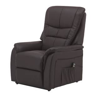 Relaxfauteuil Sasina (met opstahulp) kunstleer - Donkerbruin