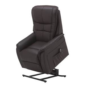 Relaxfauteuil Sasina (met opstahulp) kunstleer - Donkerbruin