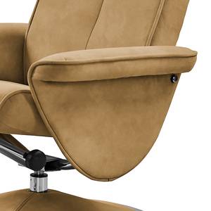 Relaxfauteuil Selfors (met hocker) microvezel - Latte Macchiattokleurig