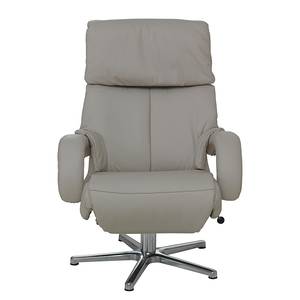 Fauteuil de relaxation Shuttle Cuir véritable Gris - Réglage électrique : 3 moteurs avec batterie