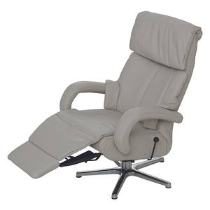 Fauteuil de relaxation Shuttle Cuir véritable Gris - Réglage électrique : 3 moteurs avec batterie