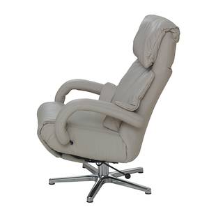 Fauteuil de relaxation Shuttle Cuir véritable Gris - Réglage électrique : 3 moteurs avec câble