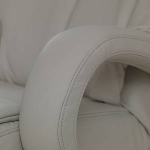 Fauteuil de relaxation Shuttle Cuir véritable Gris - Réglage électrique : 3 moteurs avec câble