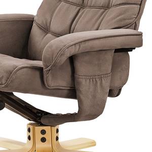 Fauteuil de relaxation Sund Avec repose-pieds - Microfibre - Beige chaud