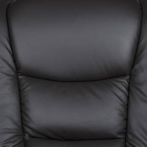 Fauteuil TV Sylt Avec moteur et disposiif pour se lever - Cuir synthétique noir - Imitation érable / Orange