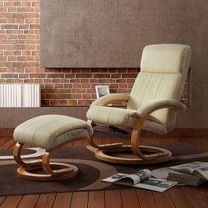 Relaxfauteuil Vancouver (met hocker) beige kunstleer