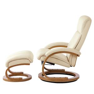 Fauteuil de relaxation Vancouver Avec repose-pieds - Imitation cuir - Ivoire