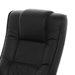 Relaxfauteuil Wenzo (met hocker) kunstleer - zwart