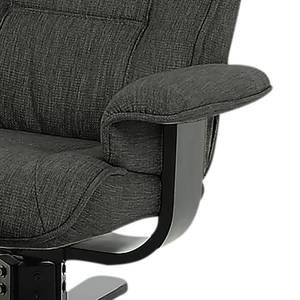 Relaxfauteuil Wenzo (met hocker) geweven stof - Antraciet