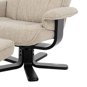 Relaxfauteuil Wenzo (met hocker) geweven stof - Aardekleurig