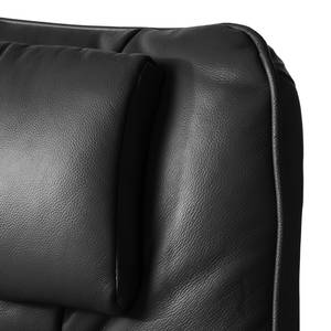 Fauteuil de relaxation Greenville Avec repose-pieds - Cuir véritable - Noir