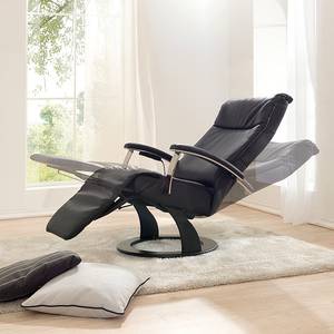 Fauteuil de relaxation Zara Cuir véritable - Noir - Réglage avec 3 motors et transformateur - L = jusqu'à 180 cm - 48 cm