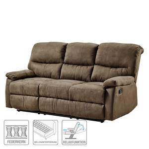 Relaxsofa Donnes (3-Sitzer) Microfaser - Hellbraun