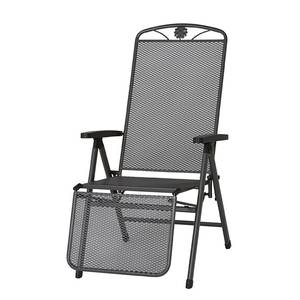 Chaise longue Saseo Métal déployé couleur gris fer