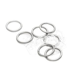 Ringe für Gardinenstangen inkl. Faltenhaken - 16/20mm - Edelstahl-Optik