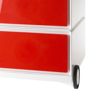 Cassettiera con ruote easyBox I Bianco / Rosso