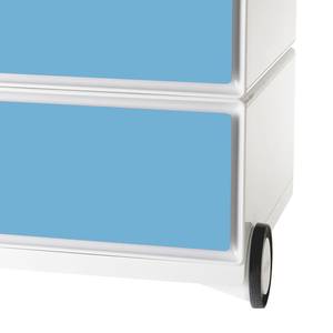 Cassettiera con ruote easyBox II Bianco / Azzurro