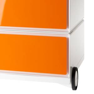 Cassettiera con ruote easyBox II Bianco / Arancione