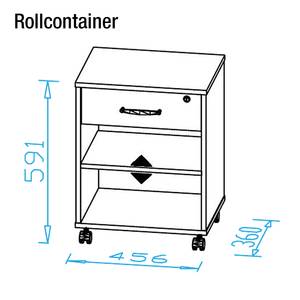 Rollcontainer Renee Weiß - Weiß