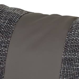 Canapé d'angle Maynard (convertible) Cuir synthétique / Tissu structuré gris - Méridienne à droite (vue de face)