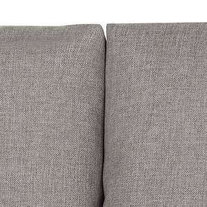 Ecksofa Tosya Kunstleder Taupe/Strukturstoff Grau - Ottomane davorstehend rechts