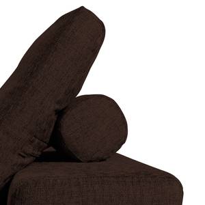 Coussin de dossier avec boudin Roxbury Tissu - Tissu Kiara : Noir-Marron