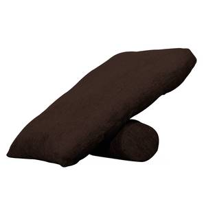 Coussin de dossier avec boudin Roxbury Tissu - Tissu Kiara : Noir-Marron