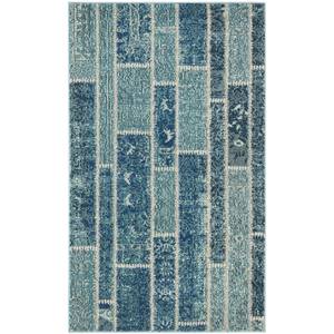 Tapis Effi Fibres synthétiques - Turquoise / Sable - 90 x 150 cm