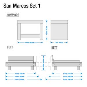 San Marcos bed massief acaciahout - in verschillende afmetingen - 180 x 200cm