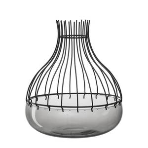 Lantaarn Giardino (met opzetstuk) glas/metaal – zwart - Hoogte: 29 cm