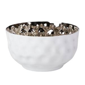 Schale White Shiny Aluminium - Weiß / Nickel