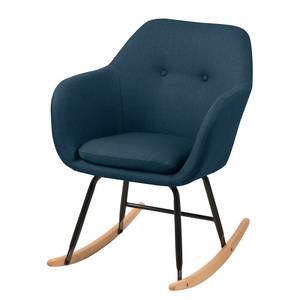 Chaise à bascule Bolands Tissu / Hêtre massif - Bleu jean