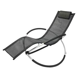 Chaise longue Galaxy I Aluminium / Matériau synthétique noir