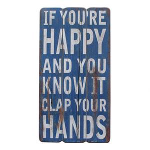 Schild Clap Your Hands Blau