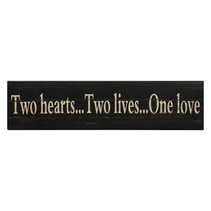 Schild Two Hearts Schwarz