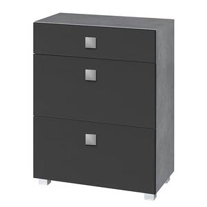 Armoire basse Genf Anthracite / Noir 3 tiroirs