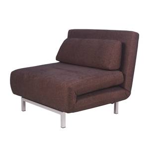 Slaapfauteuil Copperfield geweven stof - Stof Parsa: Bruin-Zwart