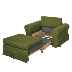 Fauteuil-lit LATINA Country avec housse Tissu - Tissu Doran : Vert - Largeur : 125 cm