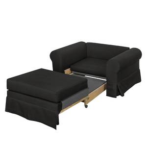 Fauteuil-lit LATINA Country avec housse Tissu - Tissu Doran : Noir