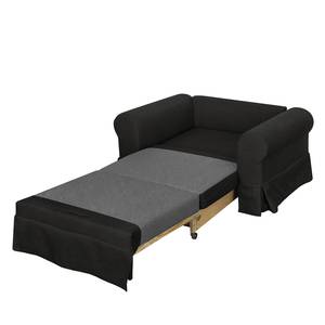 Fauteuil-lit LATINA Country avec housse Tissu - Tissu Doran : Noir - Largeur : 125 cm