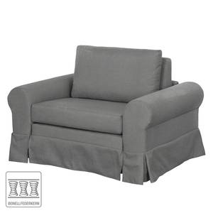 Slaapfauteuil LATINA Country met Hoes geweven stof - Stof Doran: Grijs - Breedte: 125 cm