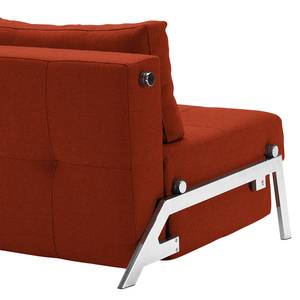 Slaapfauteuil Cubed 90 II geweven stof Stof Mixed Dance: Burned Orange - Chrome