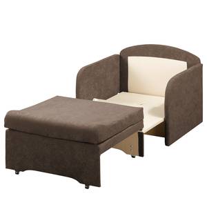 Fauteuil convertible Disley Tissu - Marron - Avec accoudoirs