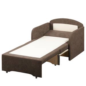 Fauteuil convertible Disley Tissu - Marron - Avec accoudoirs