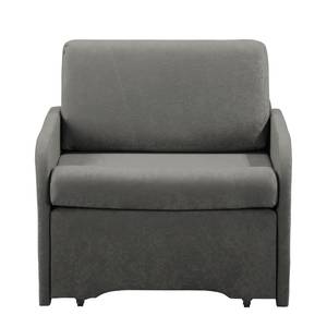 Fauteuil convertible Disley Tissu - Gris - Avec accoudoirs