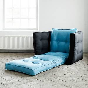 Fauteuil futon convertible Dice Bleu pétrole / Gris foncé