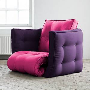 Fauteuil futon convertible Dice Rose vif / Aubergine