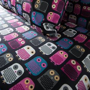 Chauffeuse Jake Matière tissée, motif de chouette multicolore