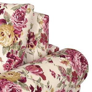 Slaapfauteuil LATINA Basic Country vlakweefsel - beige gebloemd - Geweven stof Orgesa: Beige/Pink